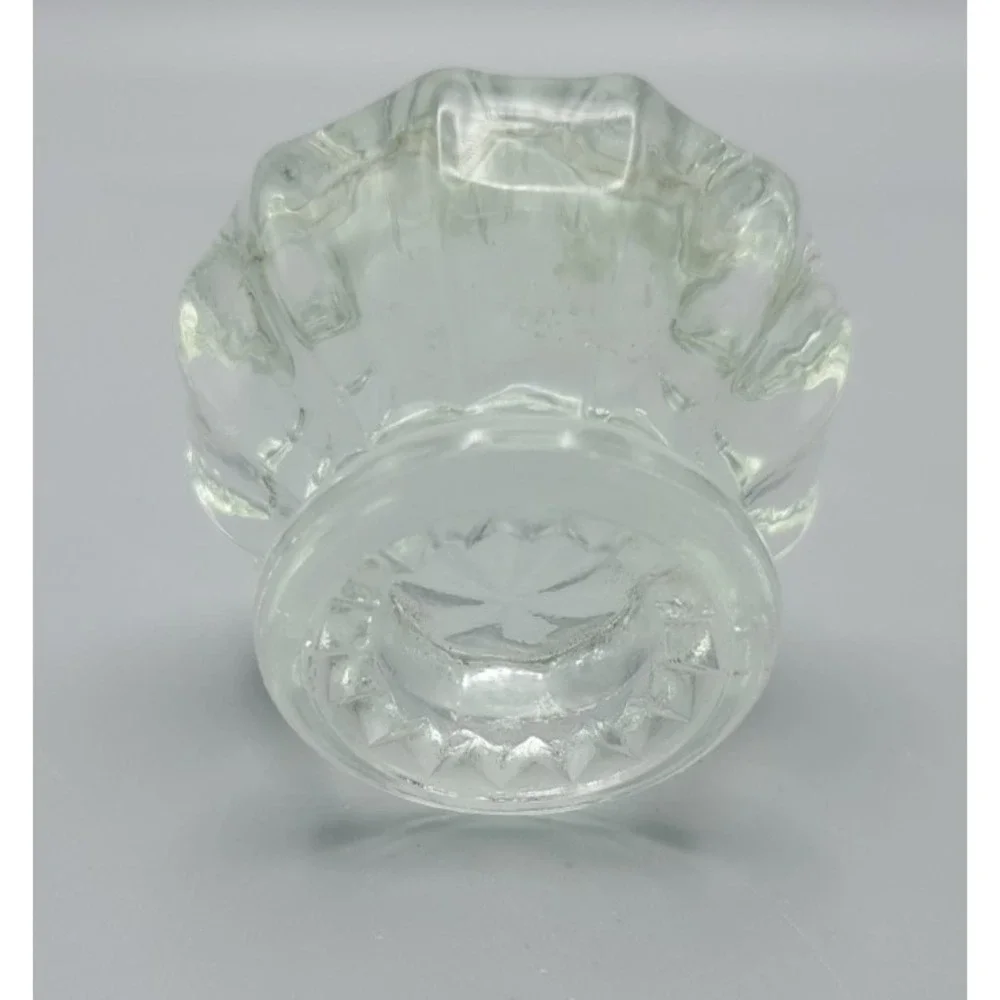 Depression Era 12 Point Glass Fluted Door Knob No Brass Base 2 inch Diameter VTG